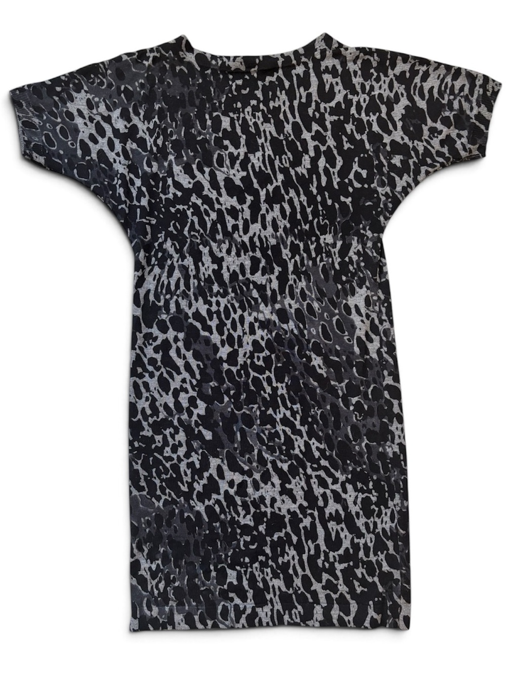 LOFT Gray & Black Animal Print Wool Dress — XS - Picture 2 of 9